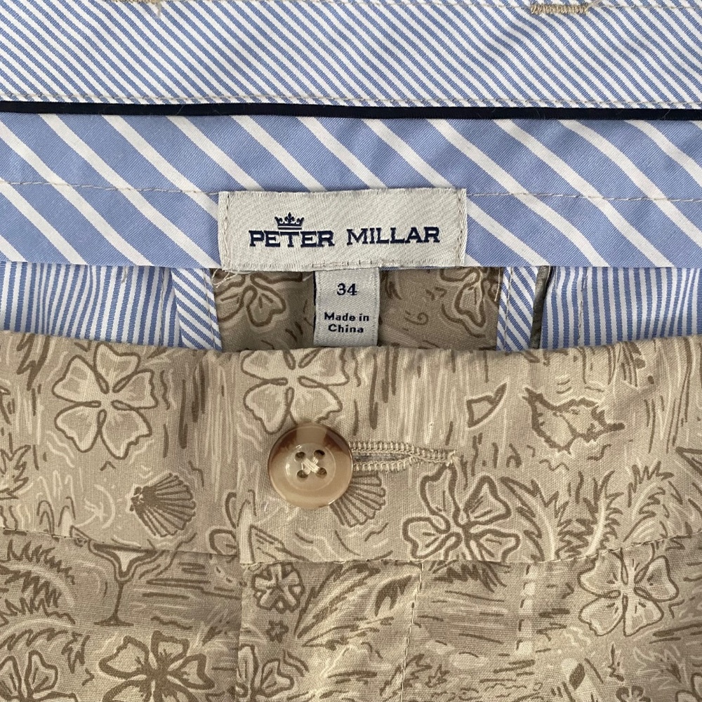 NWT Peter Millar Seaside Khaki Floral Shorts-34 - Picture 5 of 5